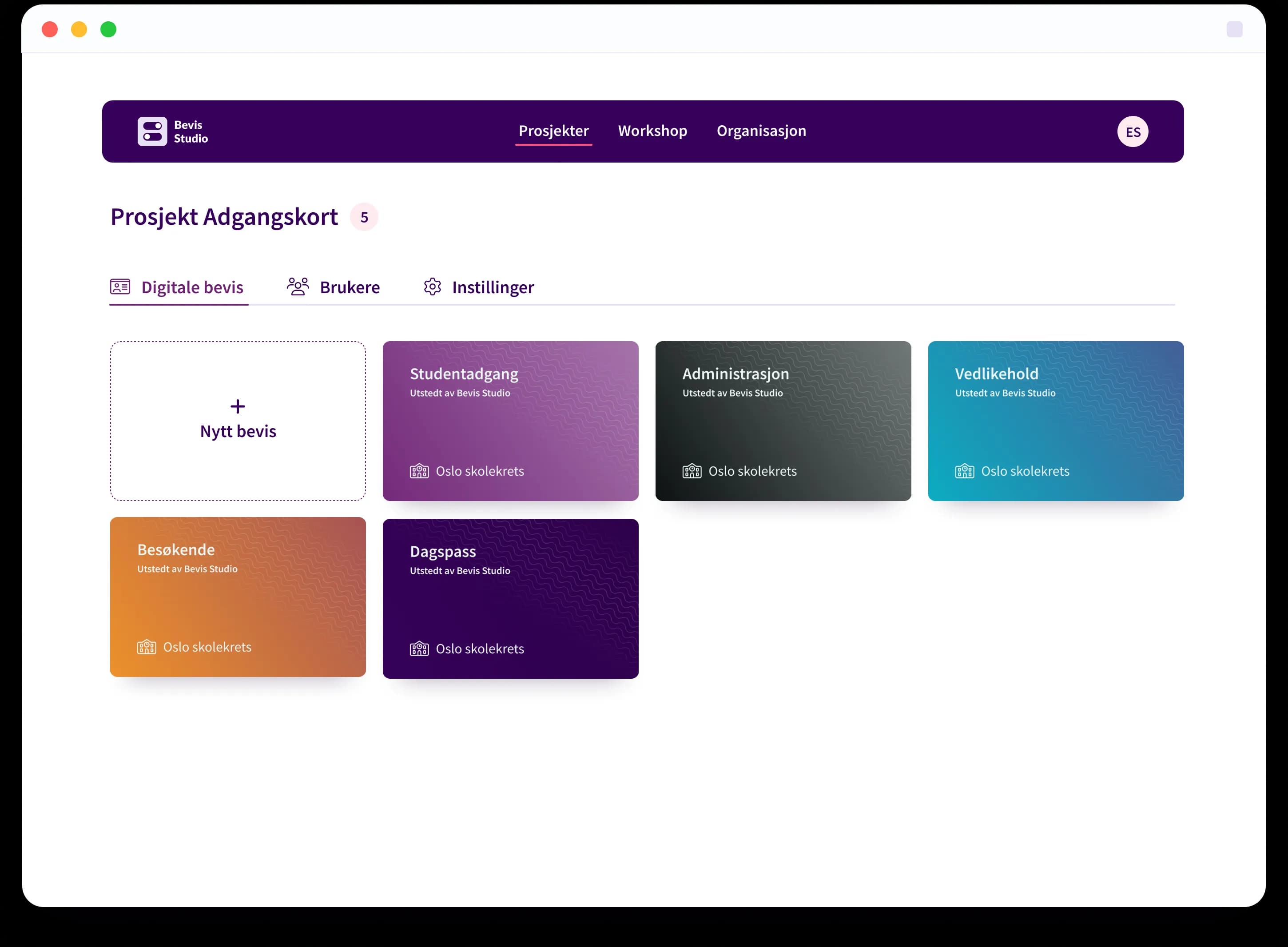 Skreddersy, administrer og utsted digitale bevis