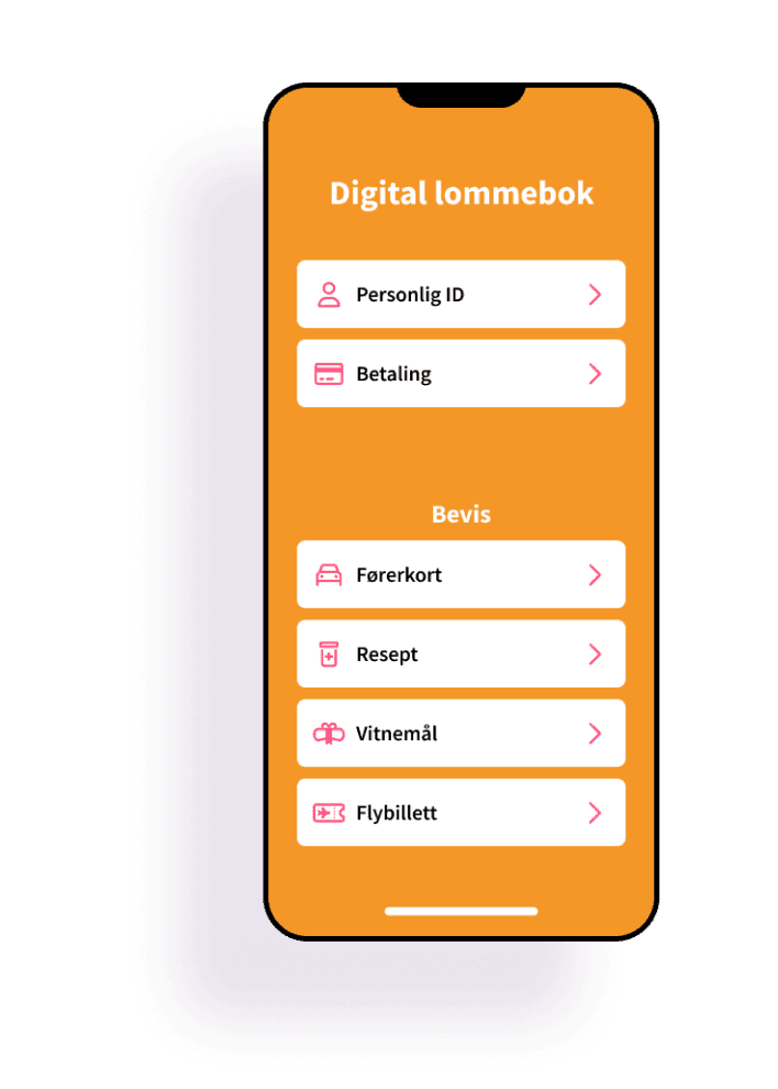 Eksempel på en digital lommebok med digitale bevis