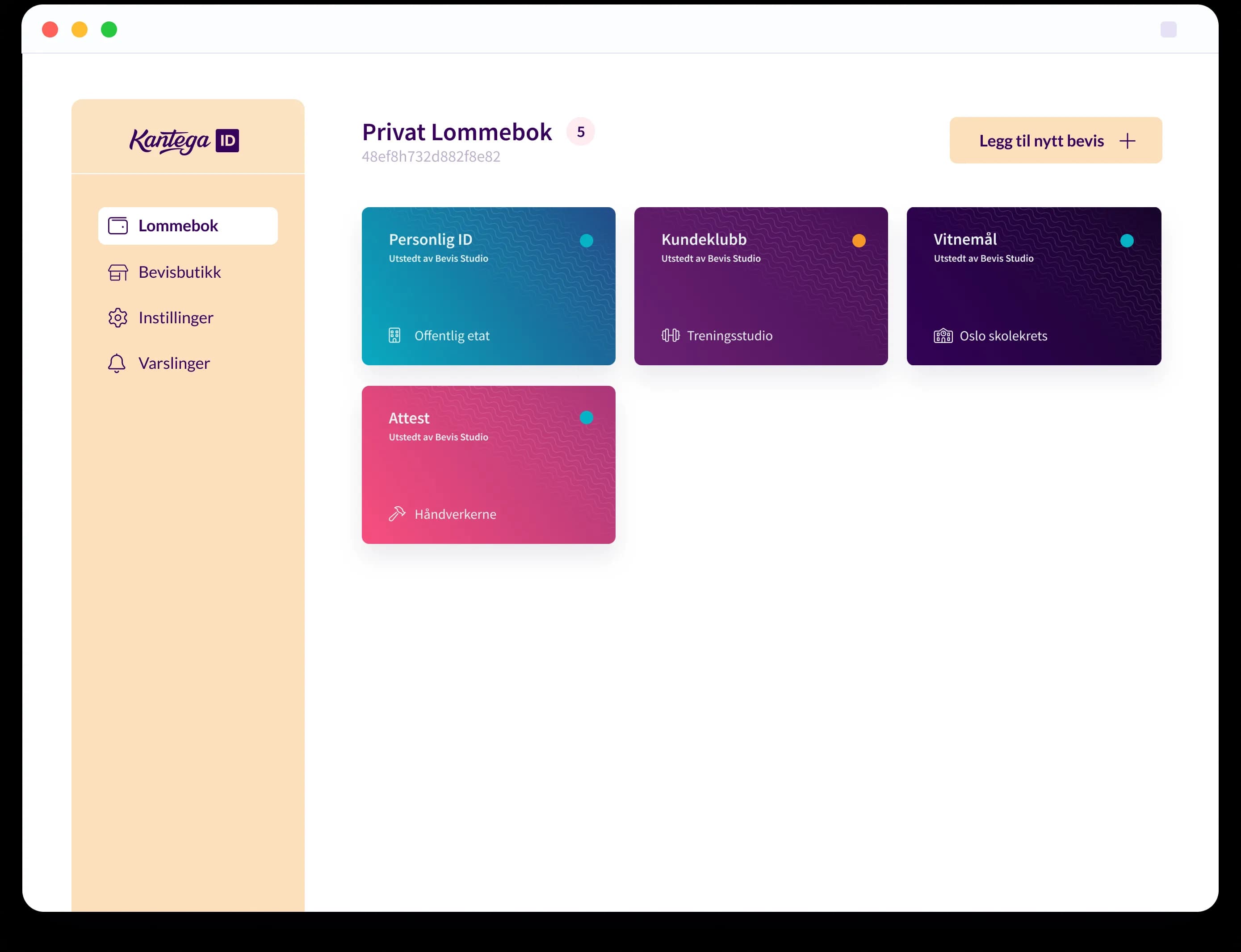 Motta, oppbevar og bruk digitale bevis med vår nettbaserte lommebok